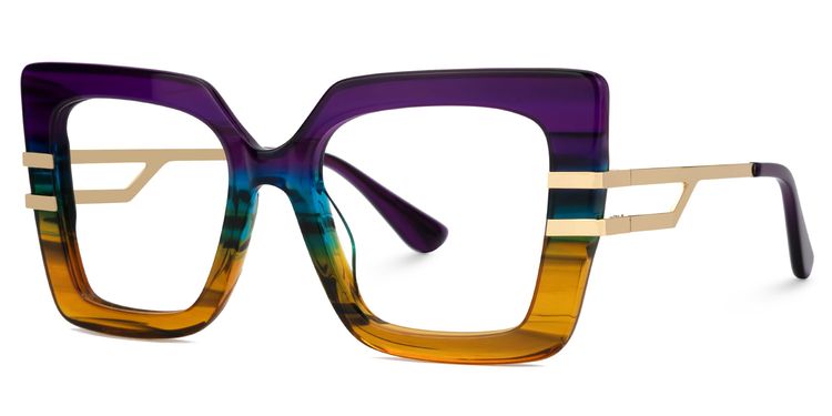 Poutine Multicolor Square Glasses