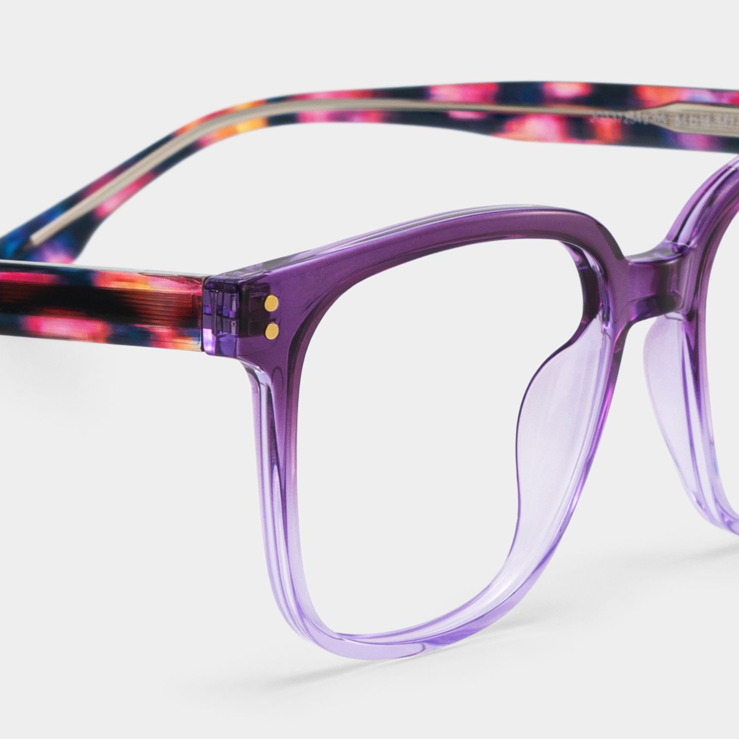 Donnalyn Purple Square Floral Eye Glasses | ZEELOOL5