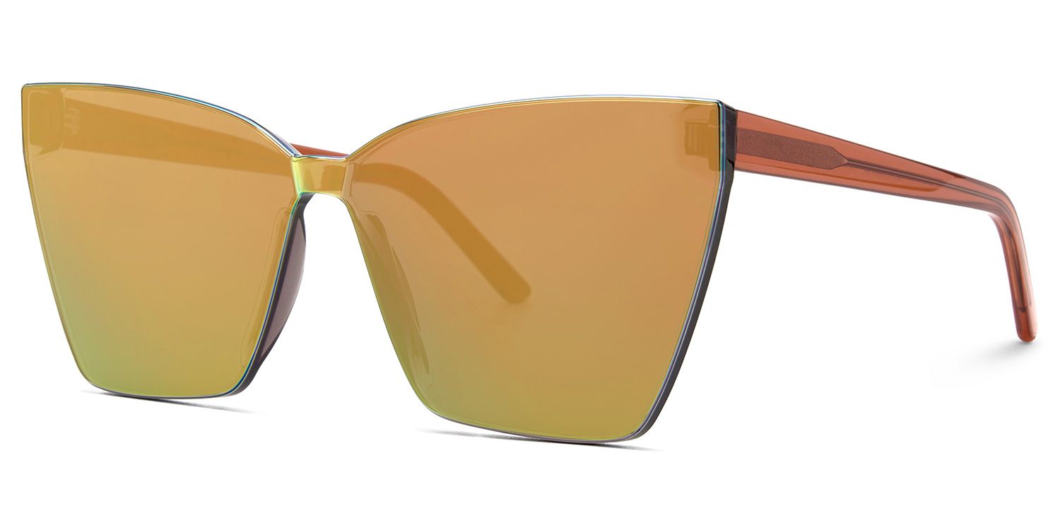 Liliane Square Style Orange Frame Sunglasses | ZEELOOL1
