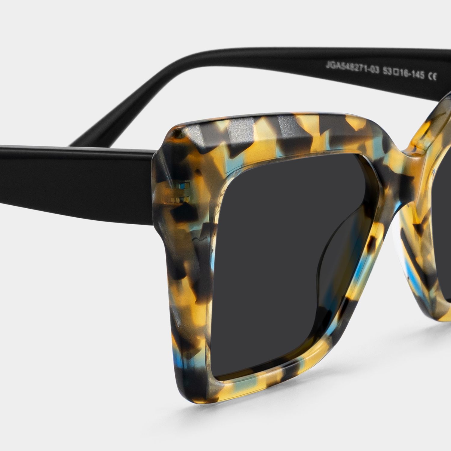 Thiline Acetate Tortoise Square Frame Sunglasses | ZEELOOL4