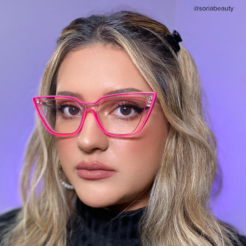Yosef Eyeglasses, Cyber Bright Pink Cat Eye Frame Glasses8
