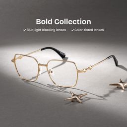 Kayla Geometric Gold Glasses0