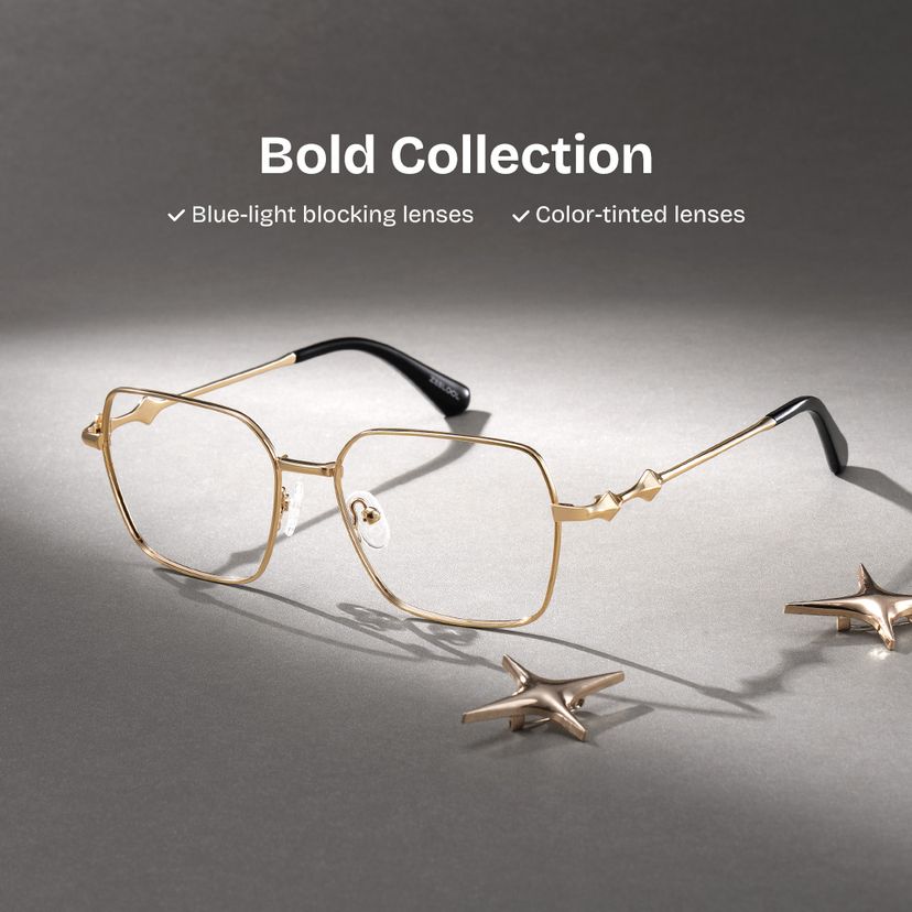 Kayla Geometric Gold Glasses
