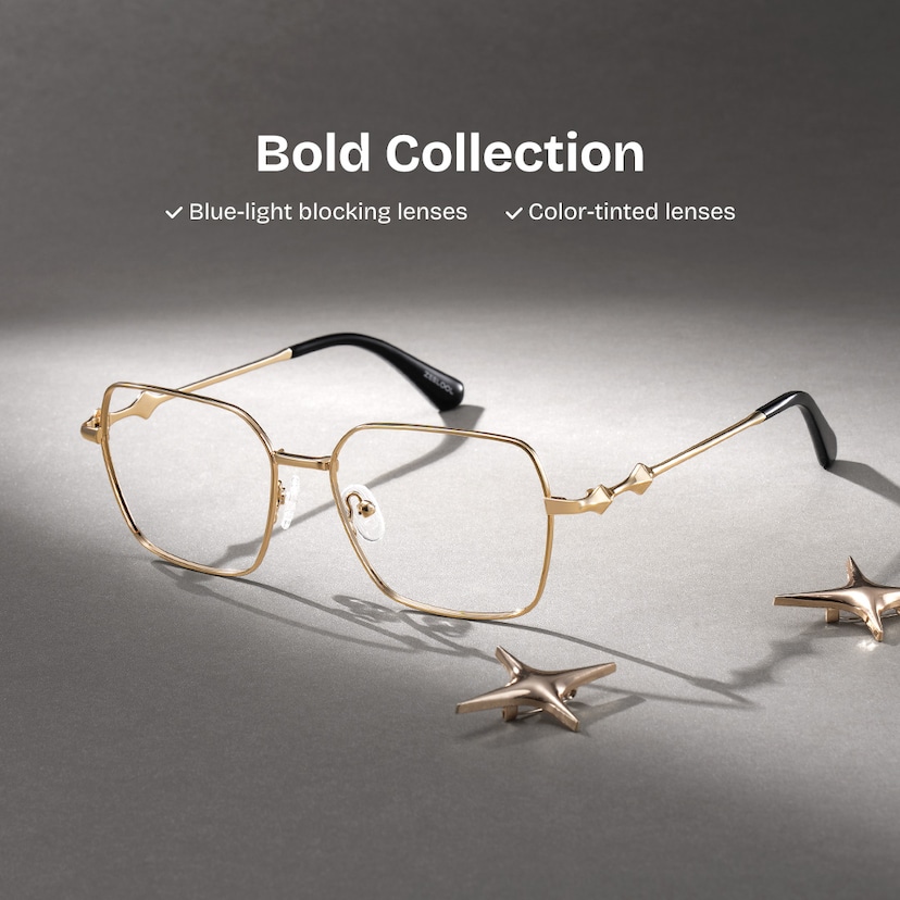 Kayla Geometric Gold Glasses