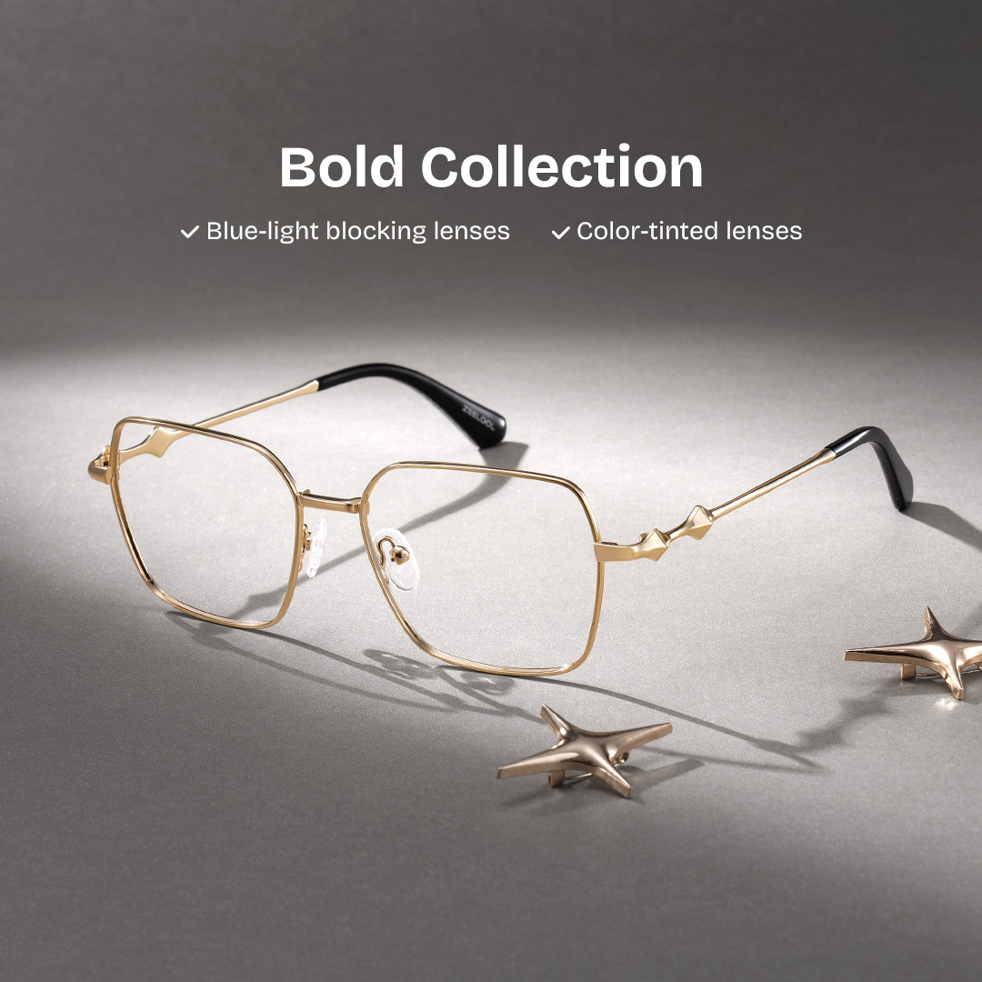 Kayla Geometric Gold Glasses