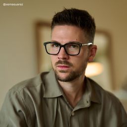 George Rectangle Black Glasses7