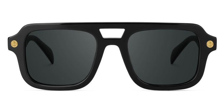 Ismail Black Aviator Sunglasses