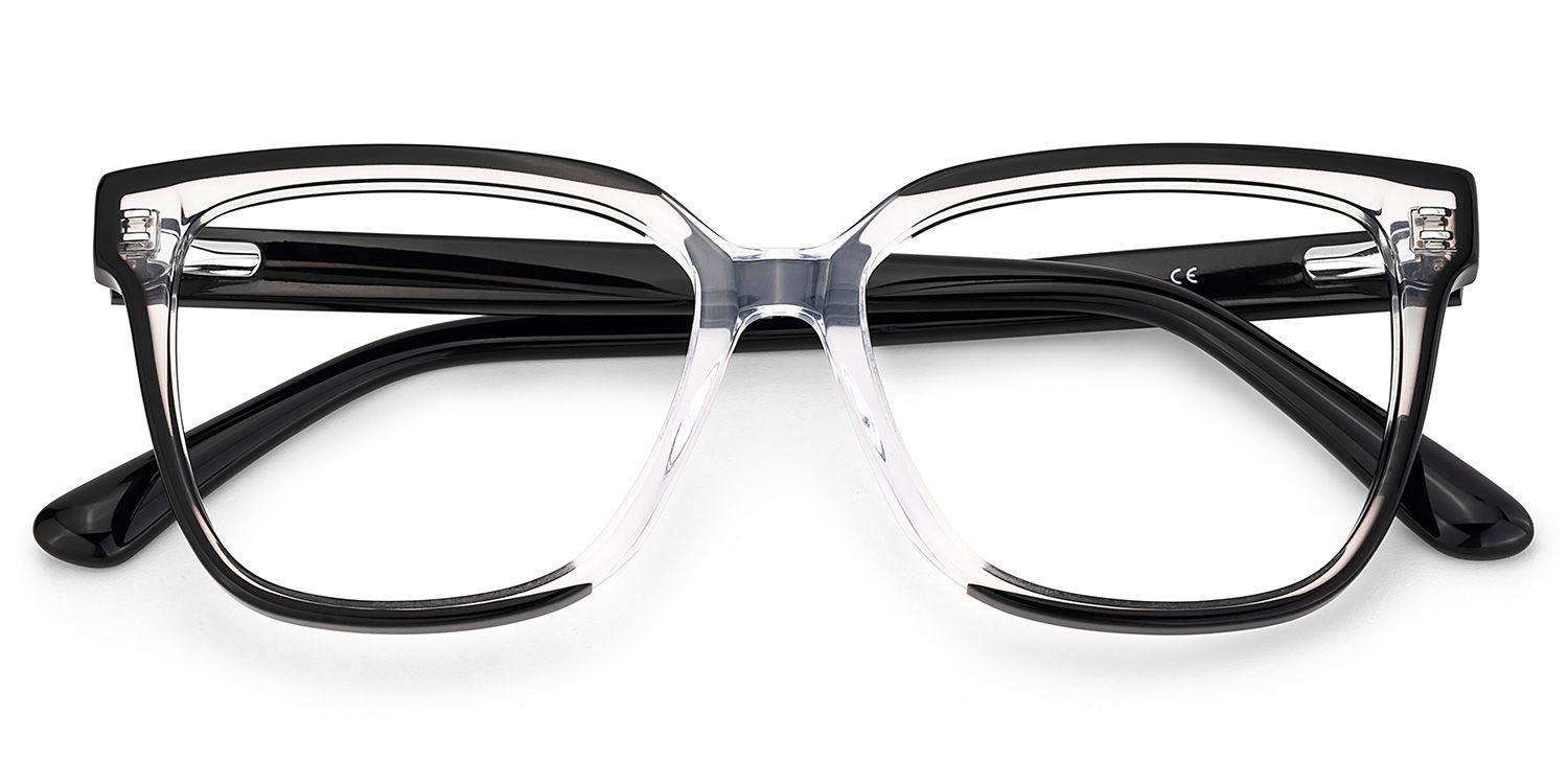 Benguie Black Clear Square Shape Eyeglasses | Zeelool2