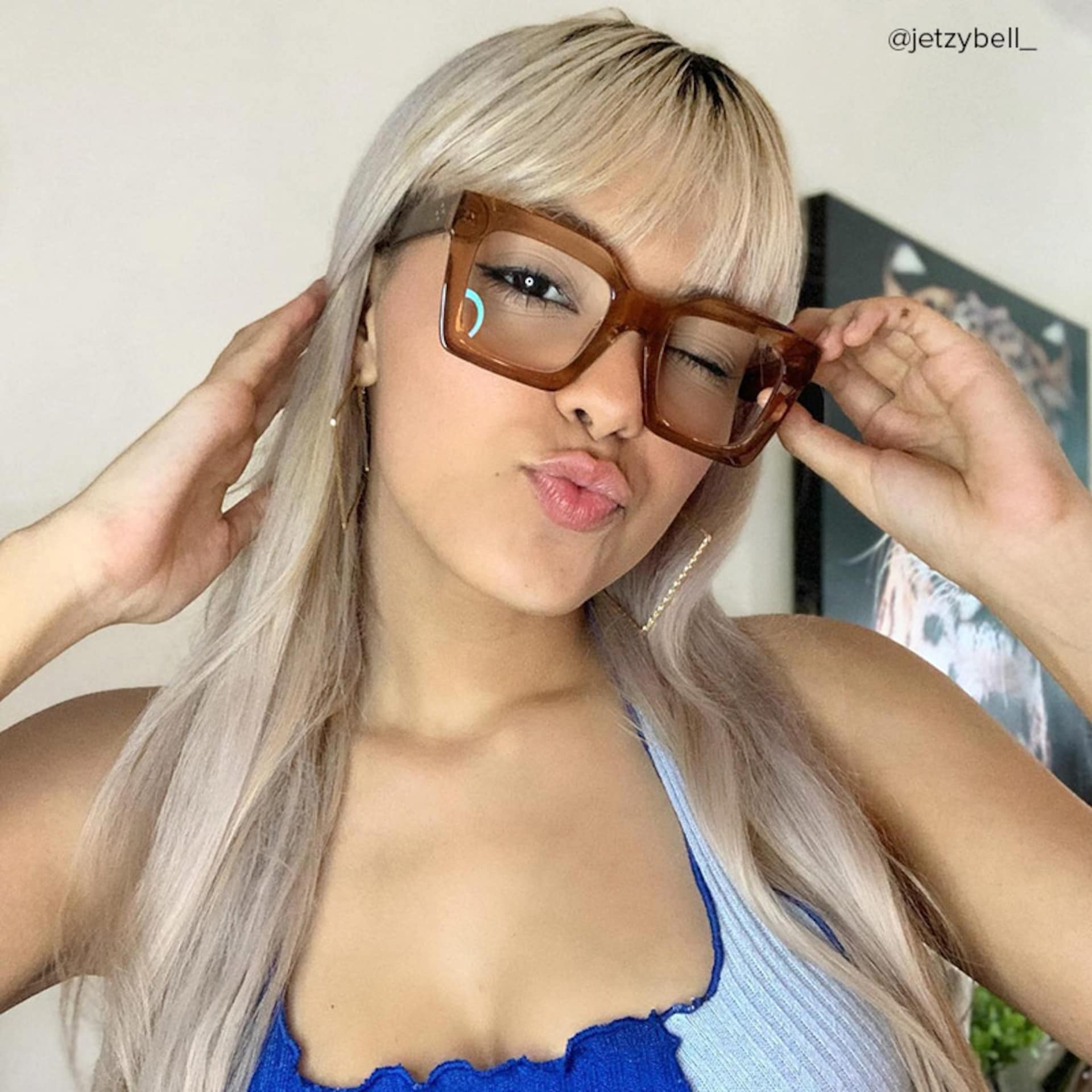 Lobo Square Champagne Eyeglasses & Glasses Frames7