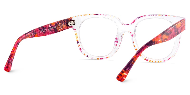 Jett Acetate Red Frame Glasses with Square Shape | Zeelool5