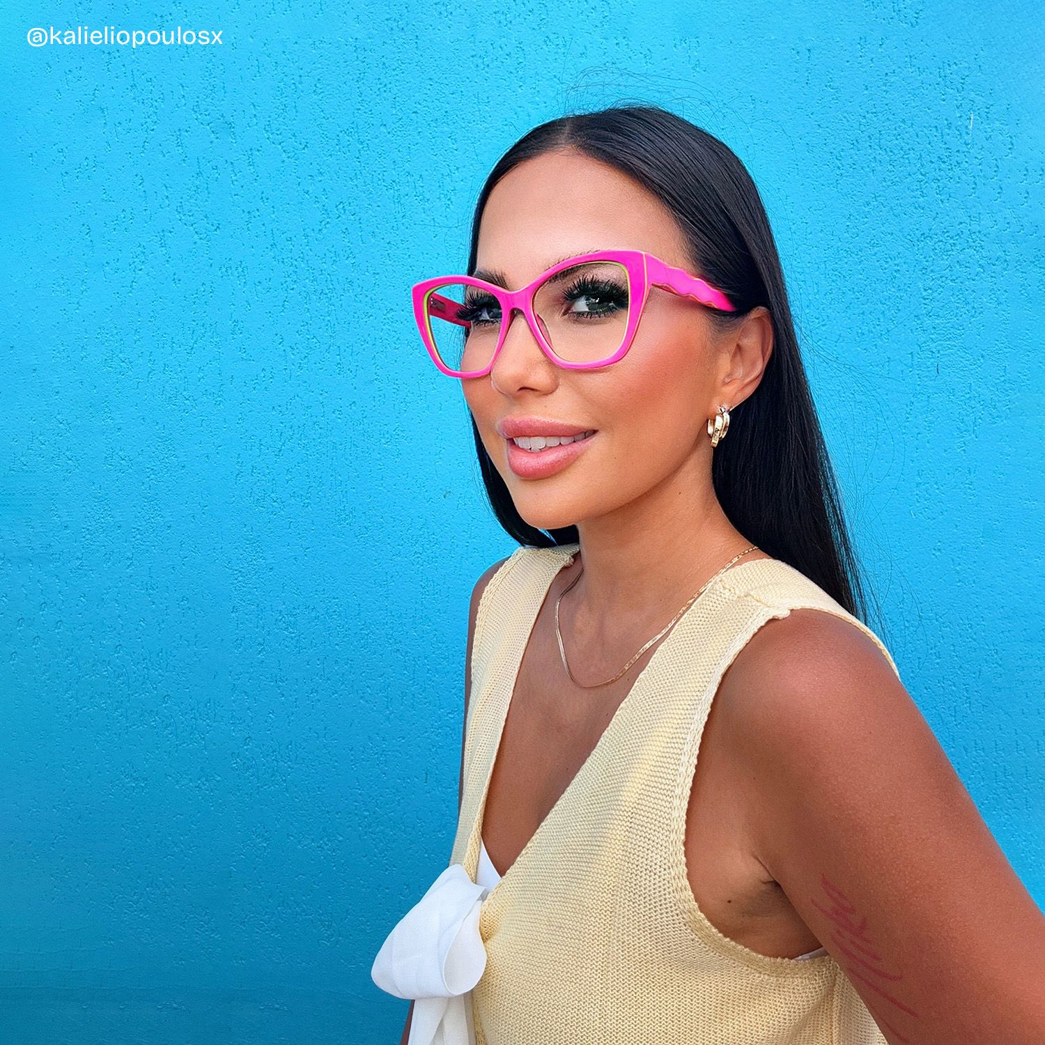 Blaise Pink Green Frame Glasses with Cat eye Frame Online | ZEELOOL11