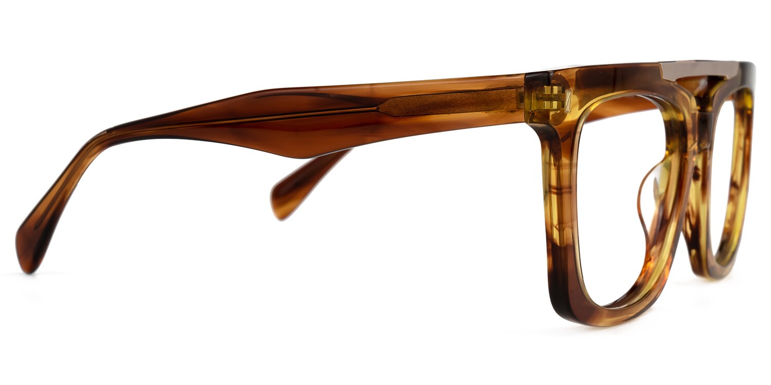 ★HANGLE EYEWEAR★ Waterdrop Square Sunglasses Ivory Brown Wholesale Unisex Half Mirror Metal Chain Square Sunglasses