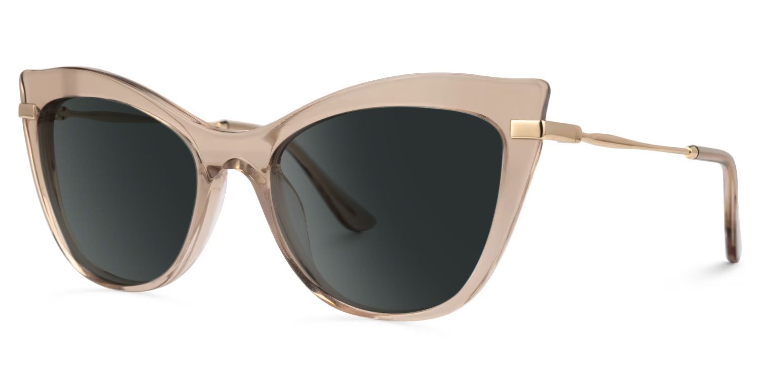 Indira Cat Eye Beige Sunglasses | Zeelool Glasses1