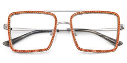 Diva Orange Square Glasses1