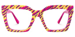 Morreen Square Hot Pink Zebra Glasses0