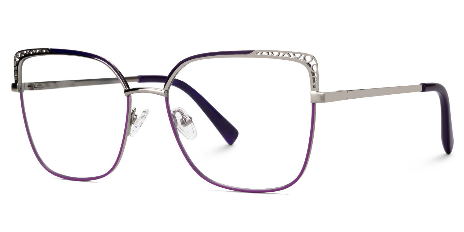 Marlisa Square Purple Full-Frame Glasses | Zeelool1