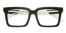Hattie Rectangle Black Glasses2