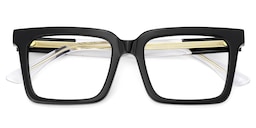 Hattie Rectangle Black Glasses2