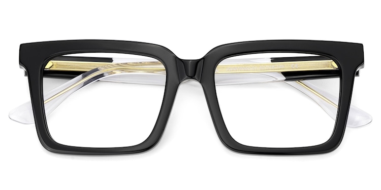 Hattie Rectangle Black Glasses