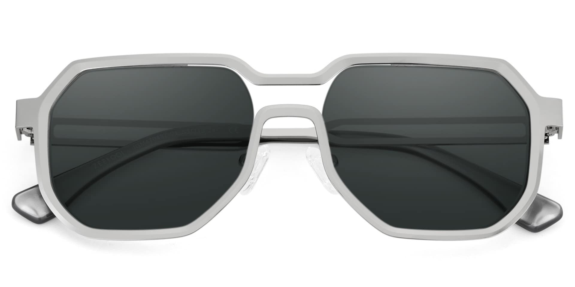 Men's Geometric Sunglasses in Silver Color2