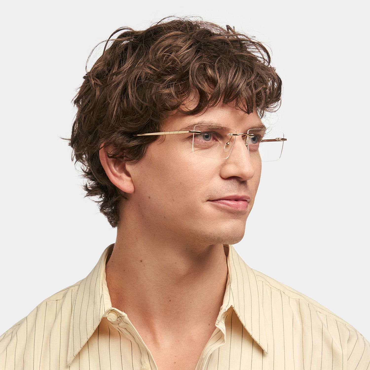 Cetina Rectangle Gold Metal Frame Glasses | ZEELOOL5