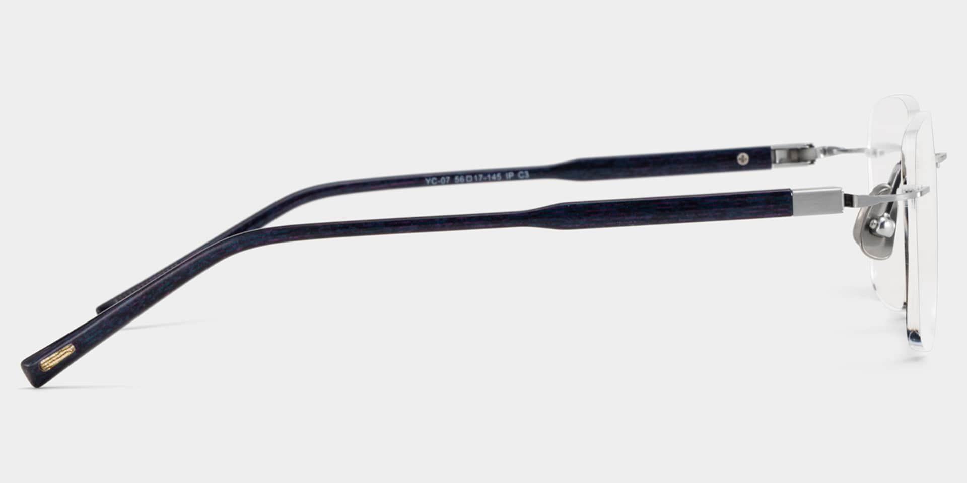 Claire Rectangle Silver Frame Eyeglasses for Man| ZEELOOL5