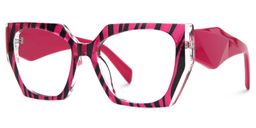 Sileidy Geometric Hot Pink Zebra Glasses3