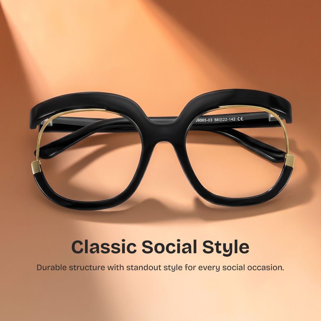 Darice Thick Round Black Frame Glasses | Zeelool