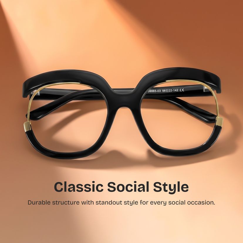 Darice Round Black Glasses