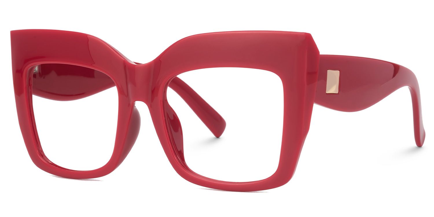Alberta Cat-Eye Glasses with Red Frames1
