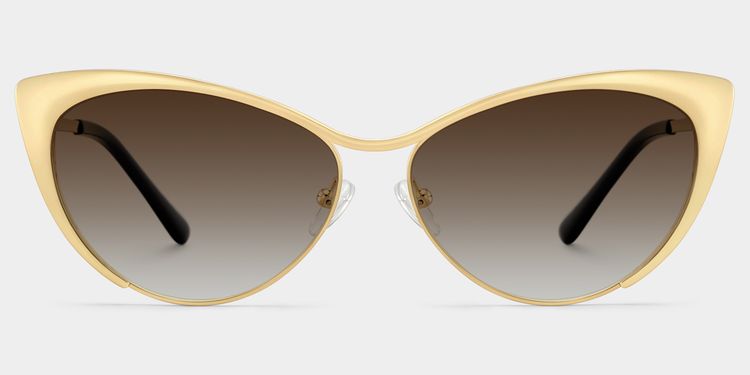 Ellen Cateye Gold Sunglasses
