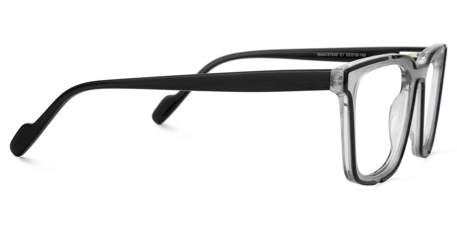 Black Acetate Rectangle Eyeglasses- Hazeley2