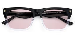 Brookins Rectangle Black Crystal Sunglasses1