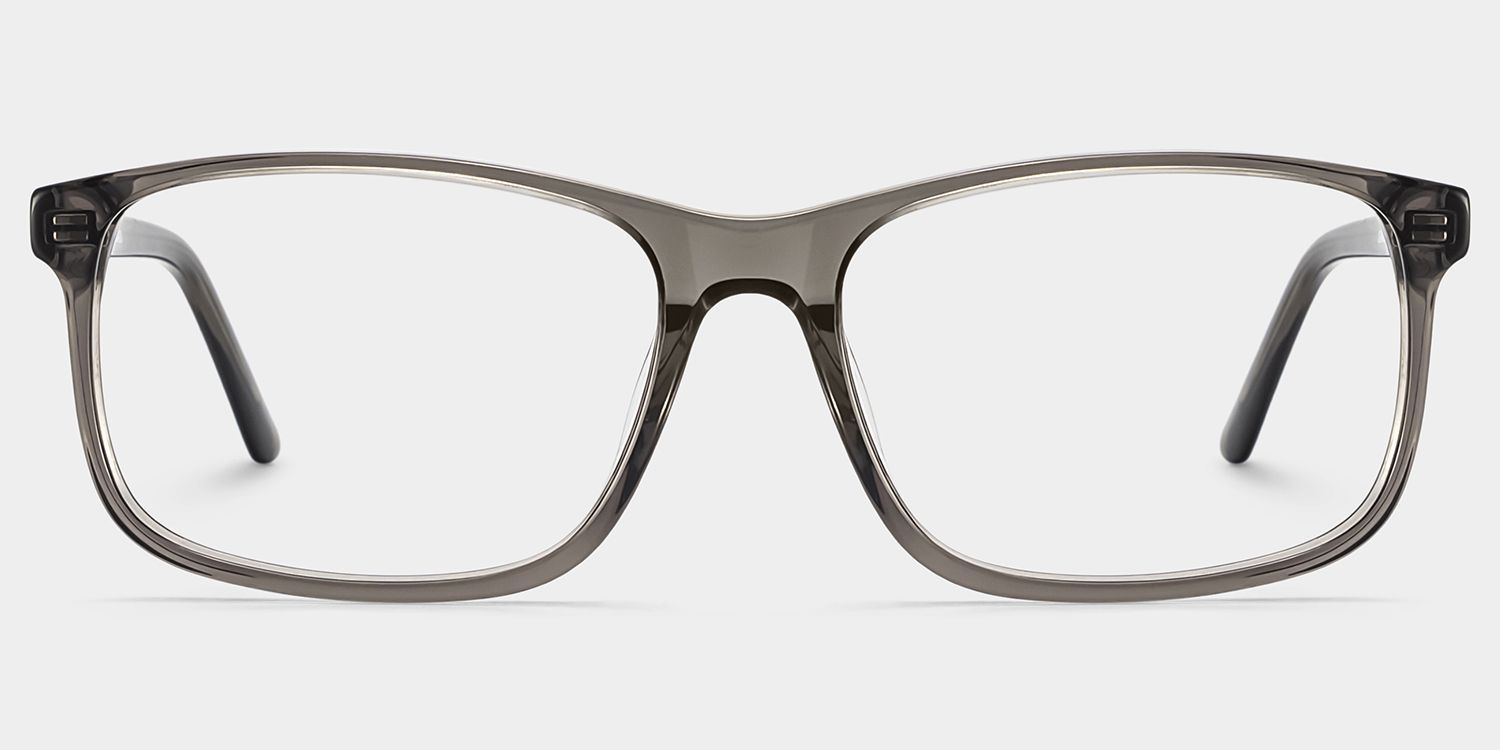 Connie Gray Rectangle Acetate Frame Glasses for Men | ZEELOOL0