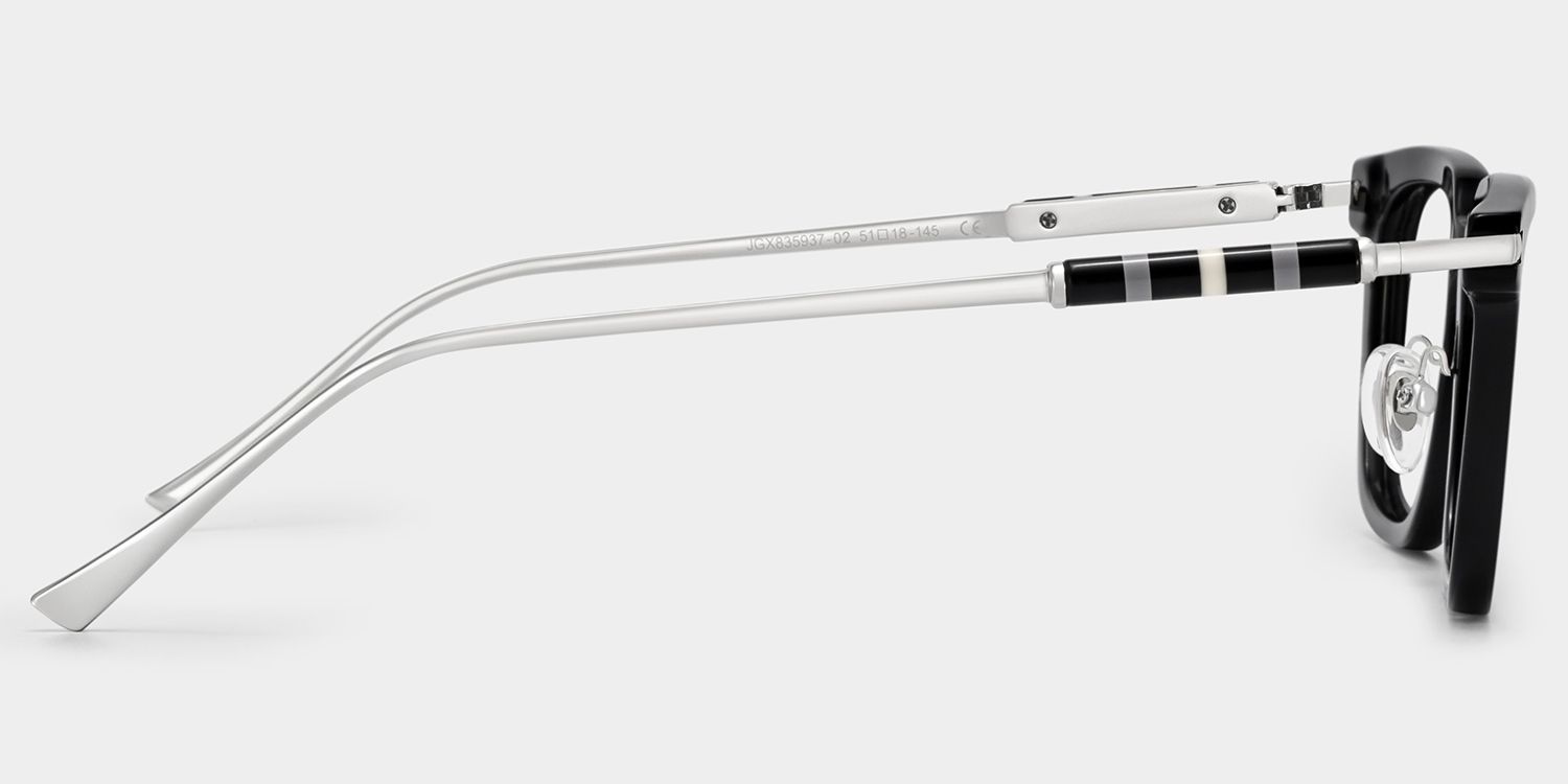Rayne Black Square Thin Frame Glasses for Men | ZEELOOL4