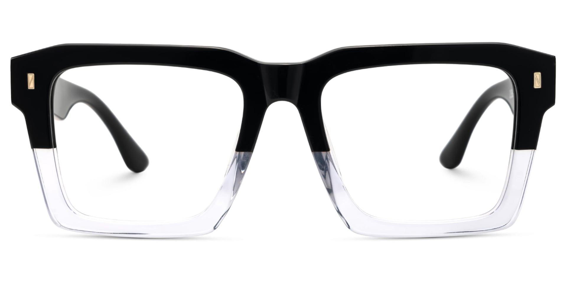 Large Square Prescription Glasses With Black And Crystal Color2