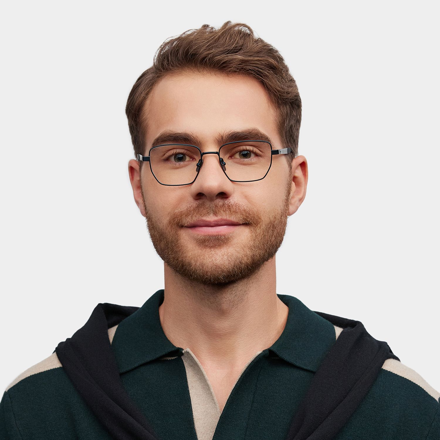 Jameson Blue Frame Prescription Glasses with Geometric Shape | ZEELOOL0