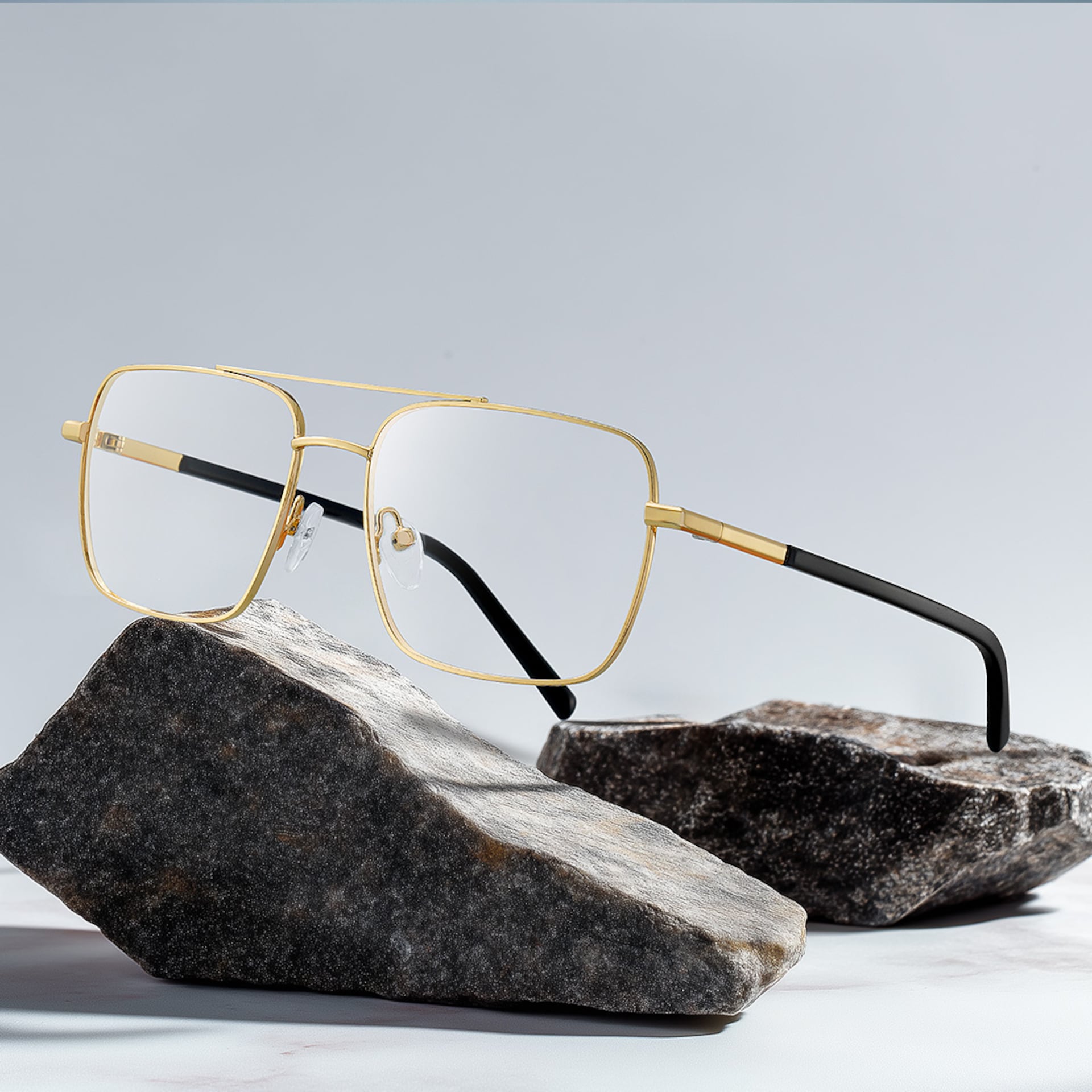 Iris Gold Frame Glasses with Aviator Frame Online | ZEELOOL1