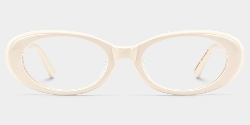 The 90s White Oval Glasses