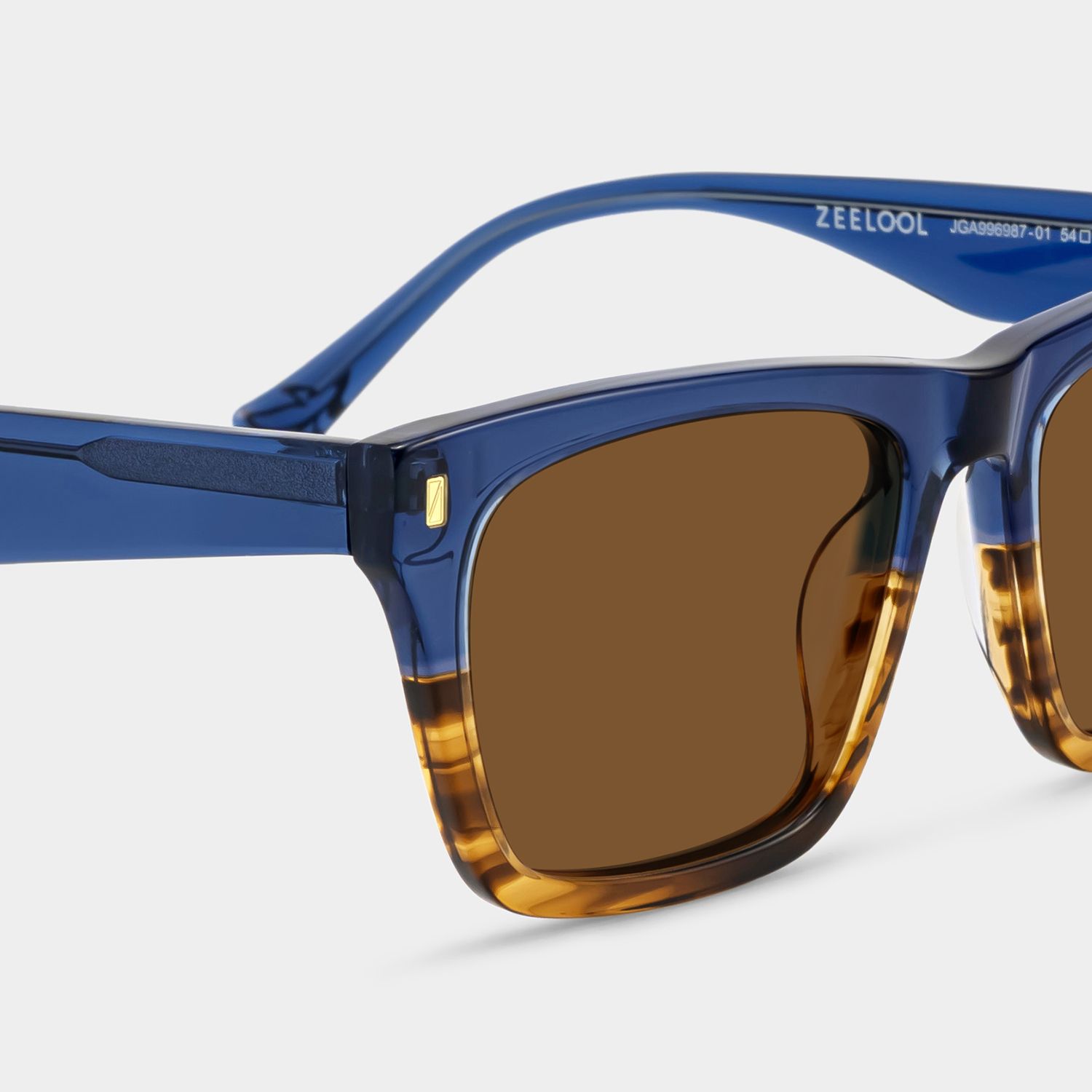Brookins Acetate Blue Brown Frame Sunglasses | ZEELOOL4