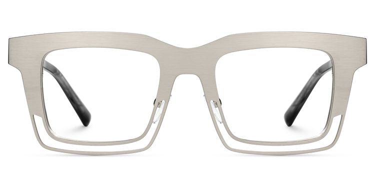Evan Rectangle Silver Glasses