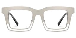 Evan Rectangle Silver Glasses1