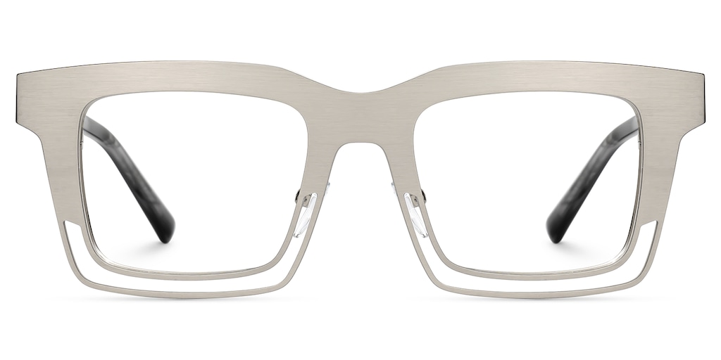 Evan Rectangle Silver Glasses