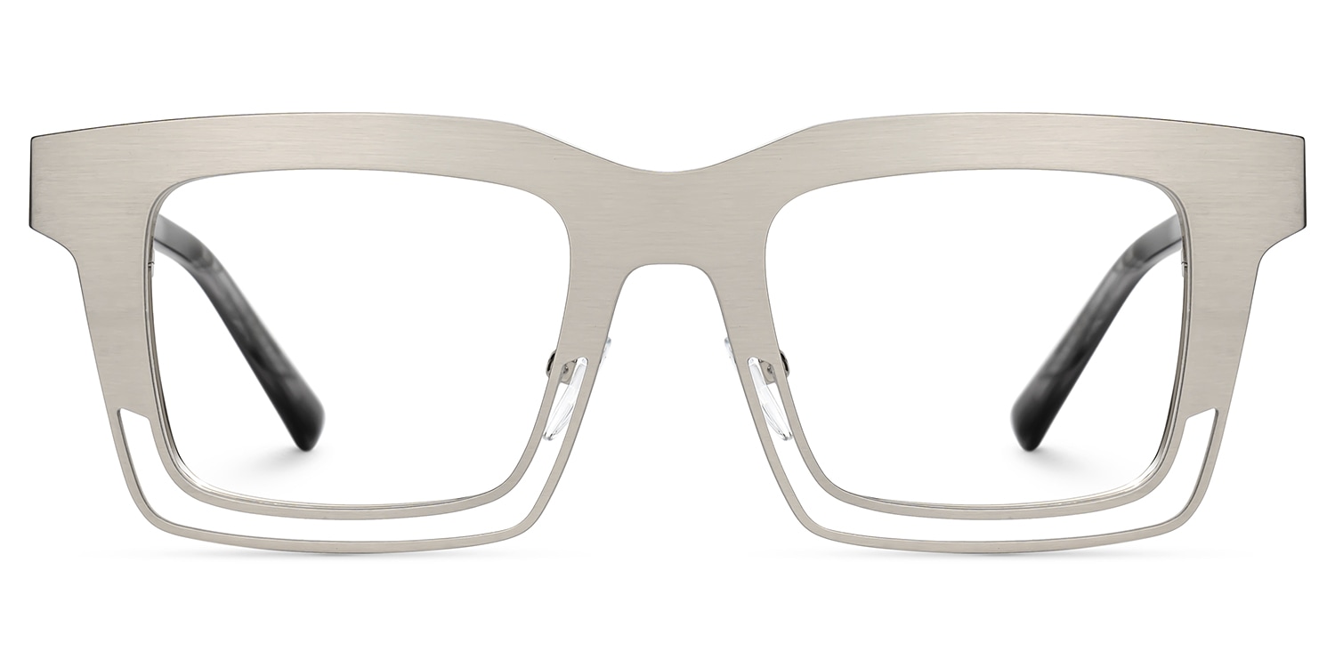 Evan Rectangle Silver Glasses