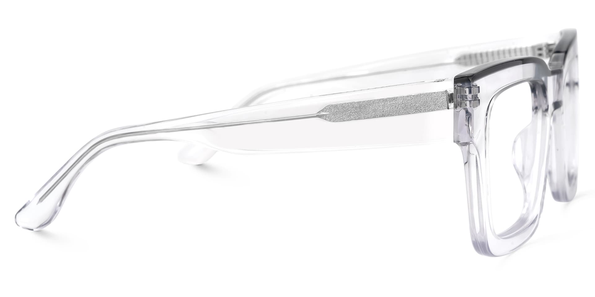 Vorse Square Crystal Clear Spectacle Frames for Men | Zeelool2