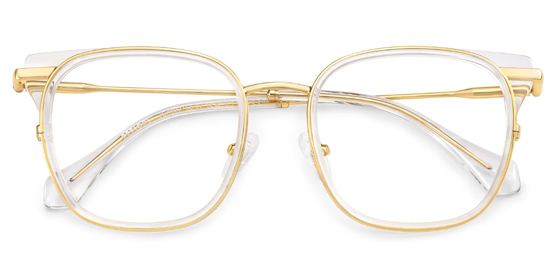 Cameron Eyeglasses in Square Crystal-gold Frame | Zeelool2