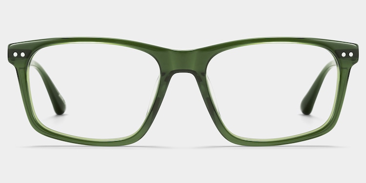 Cozy Rectangle Green Glasses