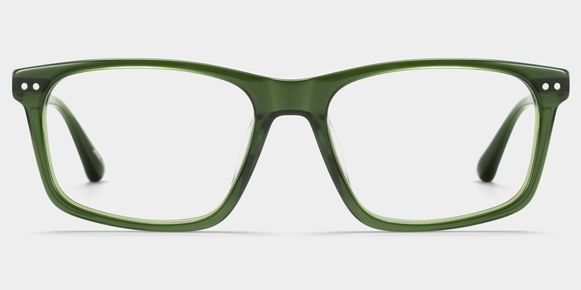 Cozy Rectangle Green Glasses