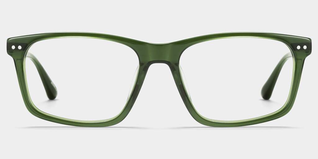 Cozy Rectangle Green Glasses