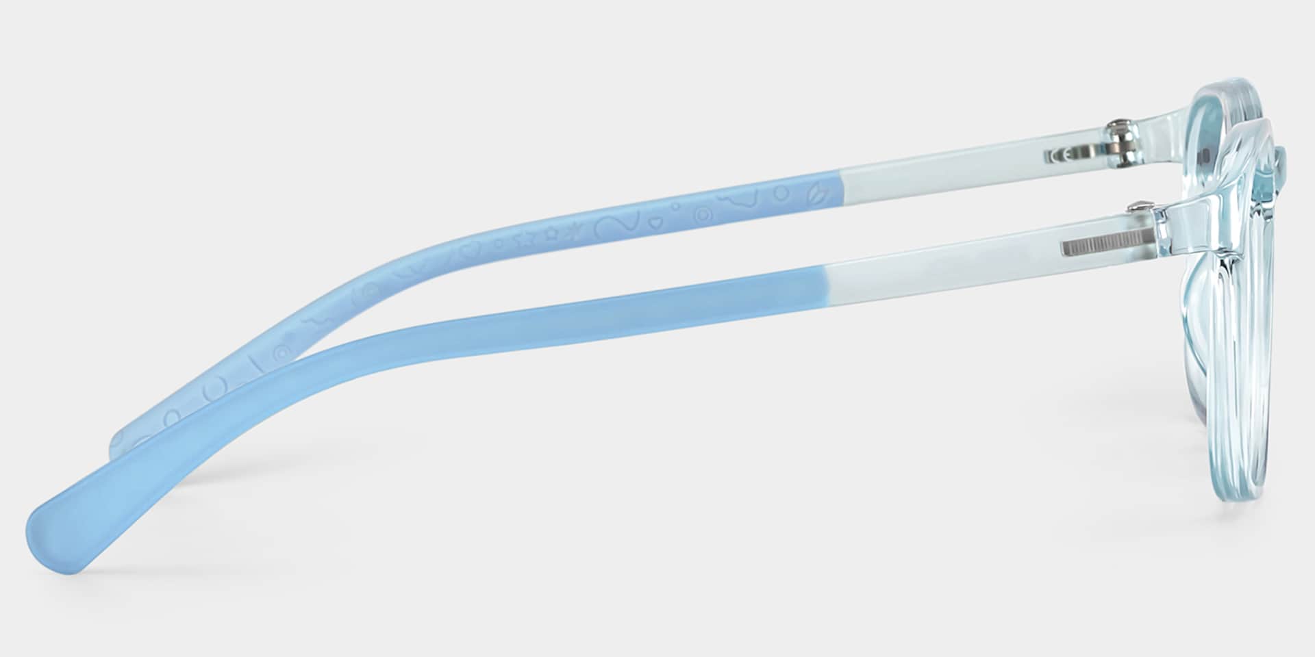 Kids Rectangle Crystal Blue Amaker Frame Glasses | Zeelool3